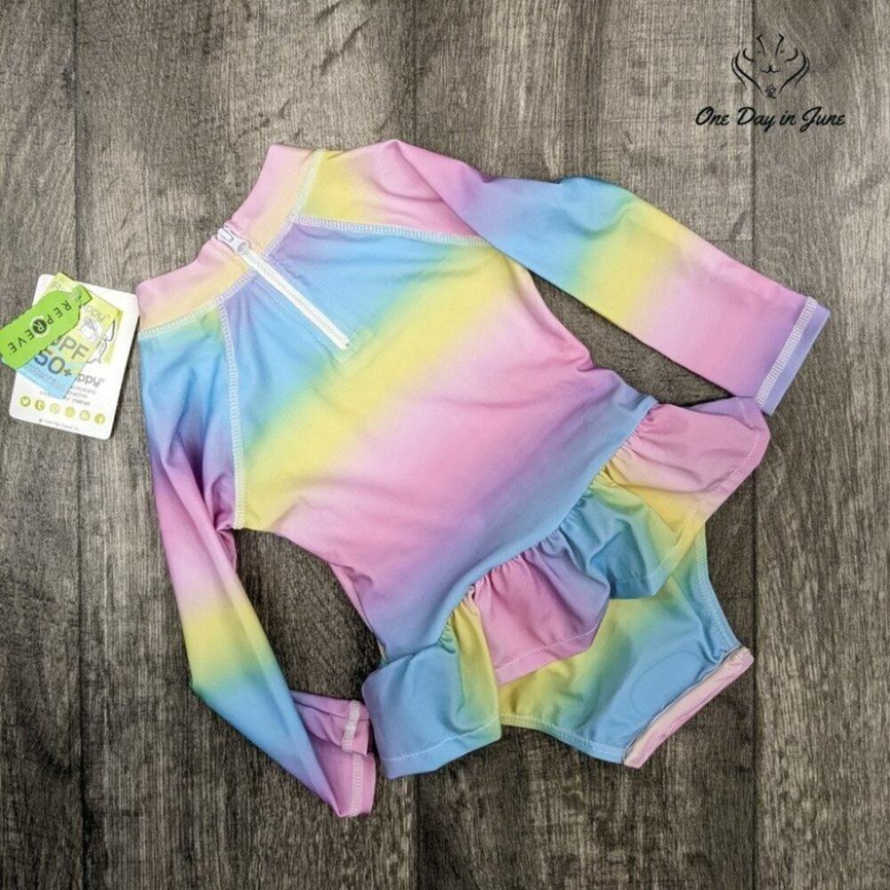 FlapHappy Ruffle Rash Guard One Piece Size 24M - Picture 3 of 3